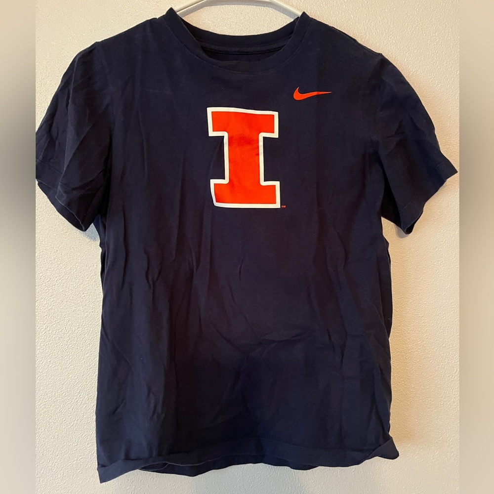 Nike Navy T-Shirt with Orange Illinois Logo